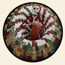 Load image into Gallery viewer, “Till Death Do Us Part” - Spooky Twist Christmas Quilted Round Mat - Personalized Gift for Couples Doormat PopCulturePrints
