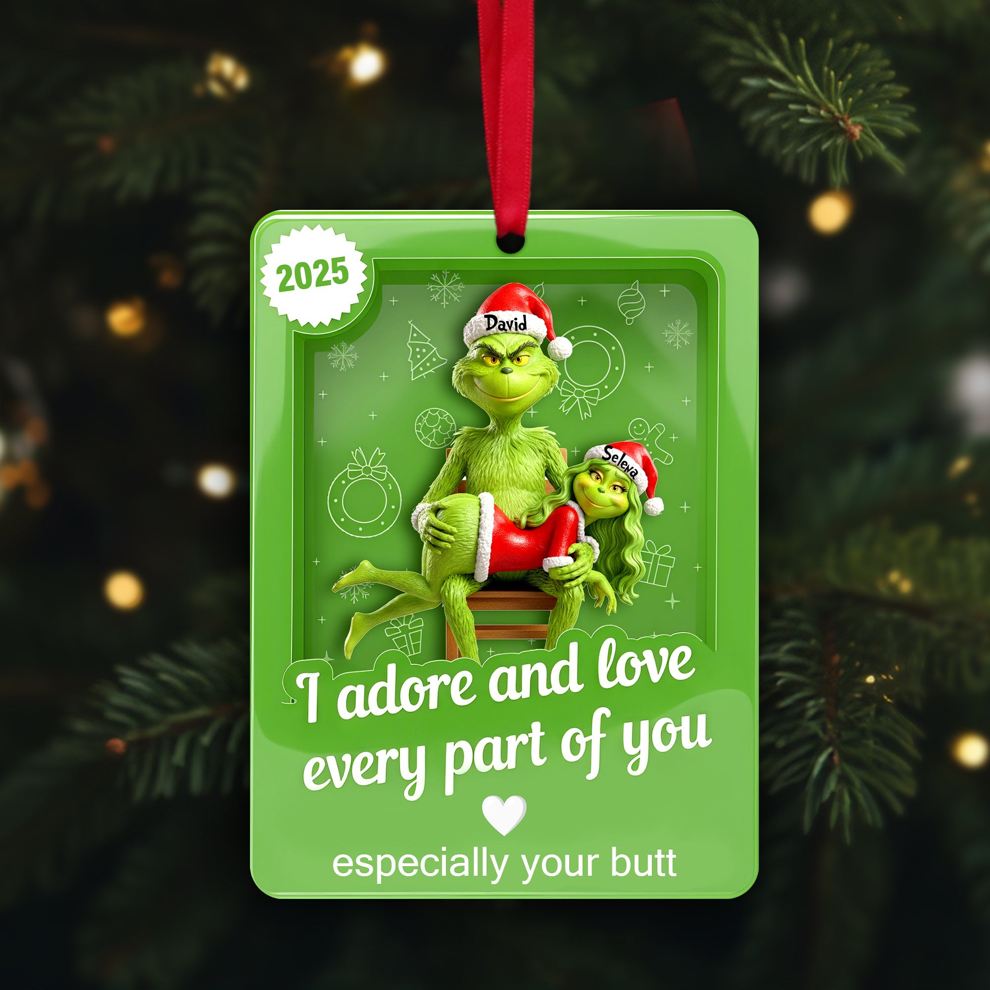 I Adore and Love Every Part of You - Naughty Touch Couple Ornament - Personalized Gift for Couples Ornament PopCulturePrints