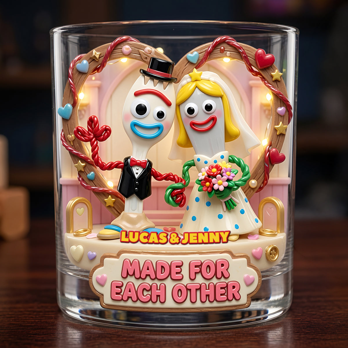 Forever Together Round Glass - Personalized Gifts For Couple 03TYDT240626 Glass PopCulturePrints
