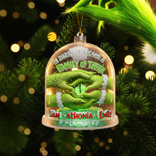 Load image into Gallery viewer, Celebrate Family Love - Customizable Green Family Ornament - Perfect Personalized Gift for Families &amp; Loved Ones Ornament PopCulturePrints
