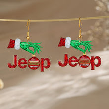 Load image into Gallery viewer, Christmas Adventure Acrylic Earrings - Personalized Gifts for Off-Road Lovers Earrings PopCulturePrints
