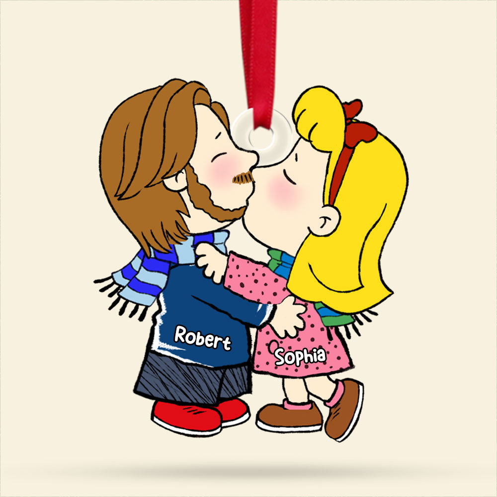 Custom Couple Christmas Ornament - Personalized Festive Keepsake | Valentine's Day Gifts Ornament PopCulturePrints
