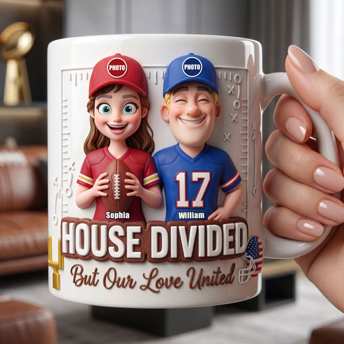 House Divided, But Our Love United - Funny Sports Couple Mug - Personalized Gift for Couples Coffee Mug PopCulturePrints