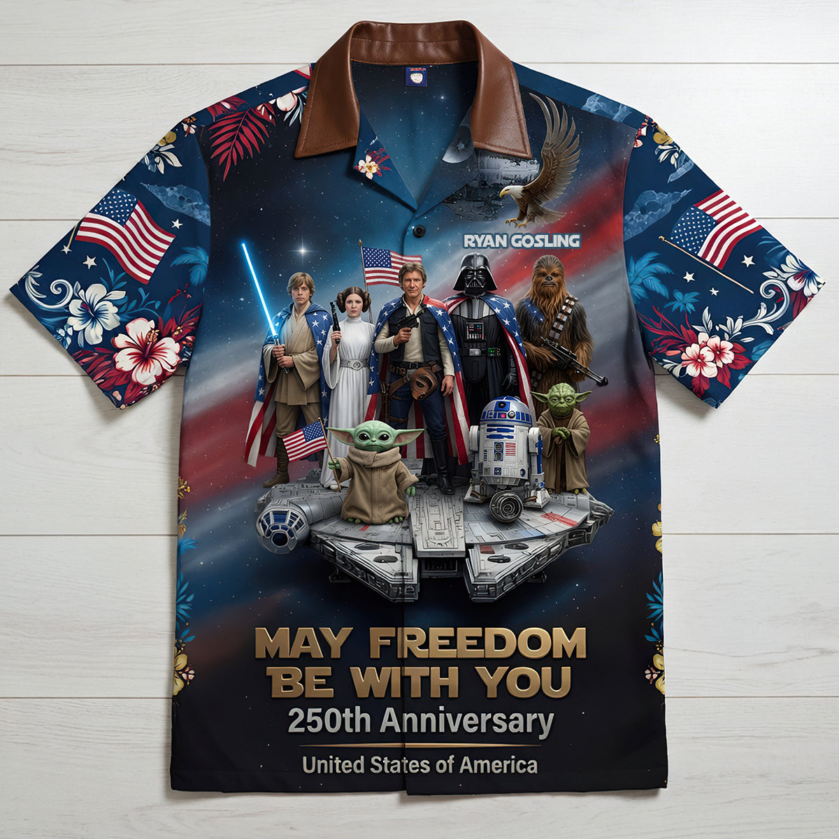 May Freedom Be With You - 250th Anniversary Hawaiian Shirt - Personalized Gift for Patriots & Fans