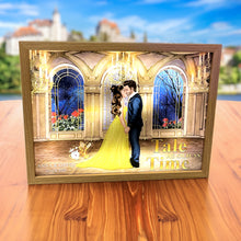 Load image into Gallery viewer, Personalized Wedding Anniversary Light Frame - Kissing Couple at the Palace Light Picture Frame PopCulturePrints
