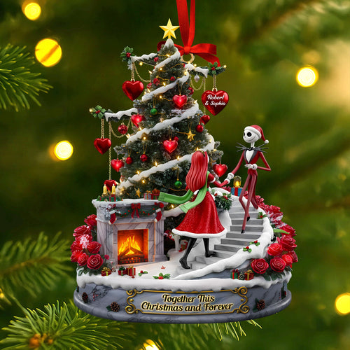 Together This Christmas and Forever - Personalized Forever Spooky Couple Ornament Ornament PopCulturePrints