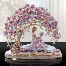 Load image into Gallery viewer, Just a Girl Who Loves Books - Personalized Acrylic Plaque for Book Lovers Shaped Plaques PopCulturePrints
