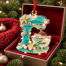 Load image into Gallery viewer, "Bake Your Dreams Come True" - Personalized Sea Glass Baking Mixer Ornament - Perfect Gift for Baking Lovers
