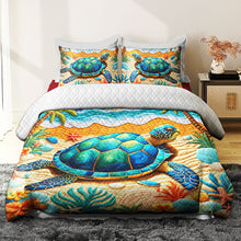 Load image into Gallery viewer, Turtle Lovers Quilt Bed Set - Perfect Gift for Ocean Enthusiasts Blanket PopCulturePrints
