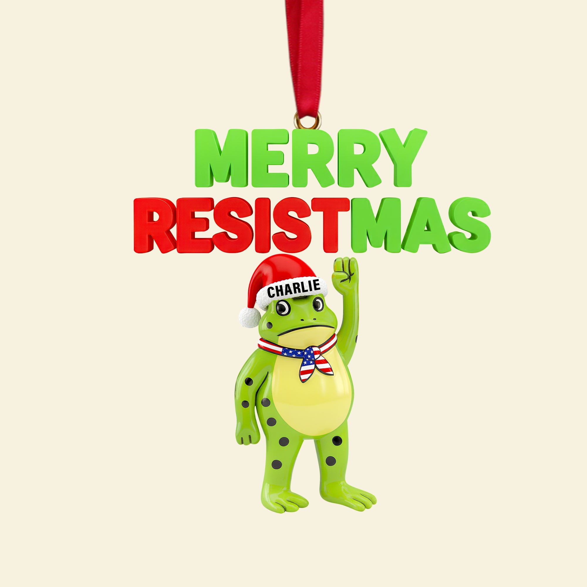 Merry Resistmas Ornament - Customizable Christmas Gift for Everyone Ornament PopCulturePrints