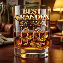 Load image into Gallery viewer, "Best Papa By Par" - Personalized Legendary Golf Dad Round Glass - Unique Gift for Dads, Grandpas, and Golf Lovers Glass PopCulturePrints
