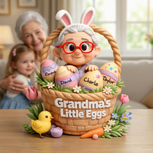 Load image into Gallery viewer, “Grandma’s Little Eggs” - Personalized Easter Plaque for Grandma - Unique Gift for Grandmothers and Family Shaped Plaques PopCulturePrints
