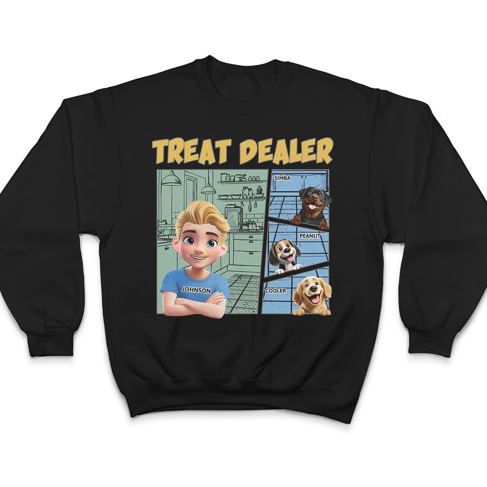 “Treat Dealer” - A Fun Personalized T-Shirt for Pet Lovers - Perfect Gift for Dads, Grandpas, and Animal Enthusiasts T-shirt PopCulturePrints