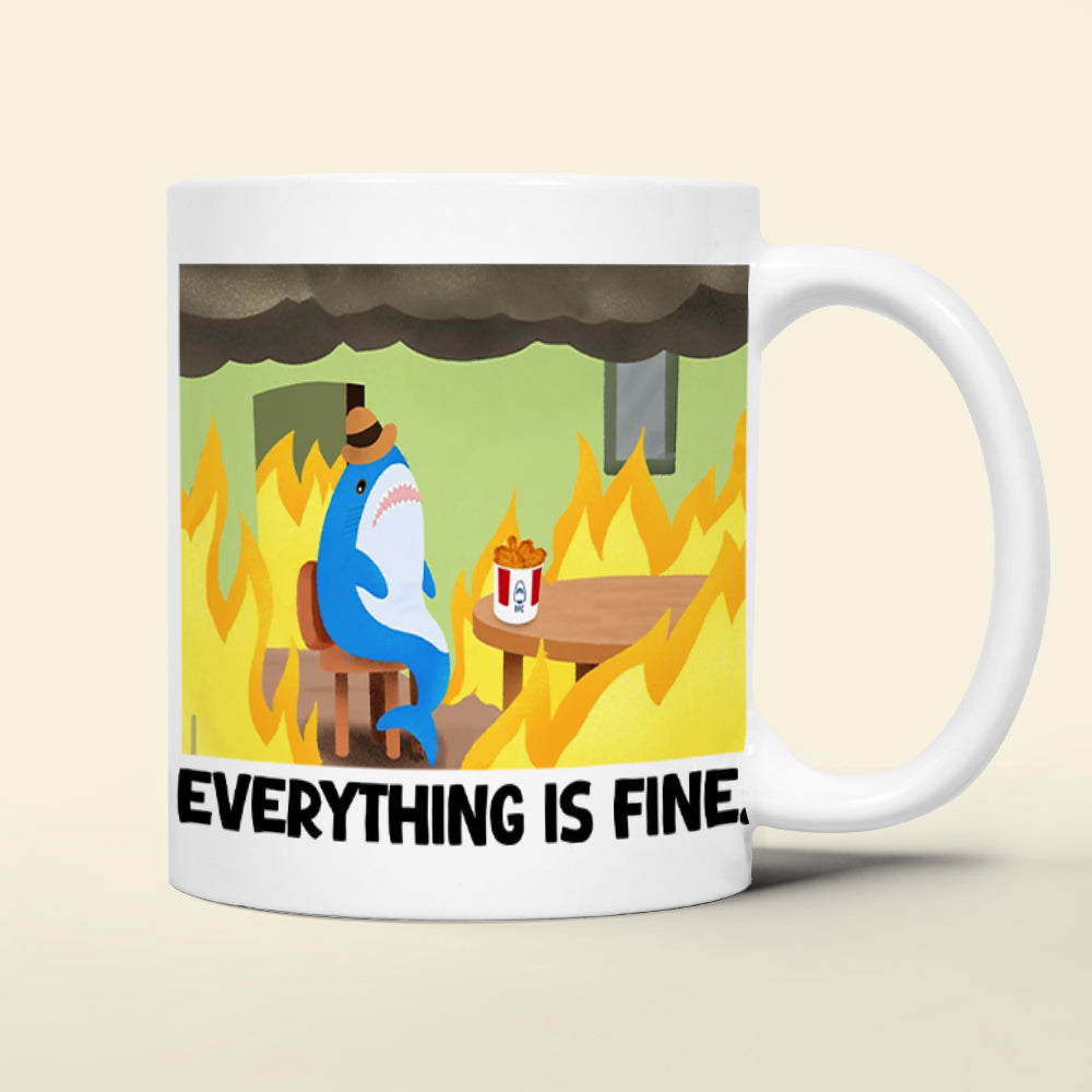 Personalized Funny Burning Coffee Mug - I'm Just Fine, Thank You Coffee Mug PopCulturePrints