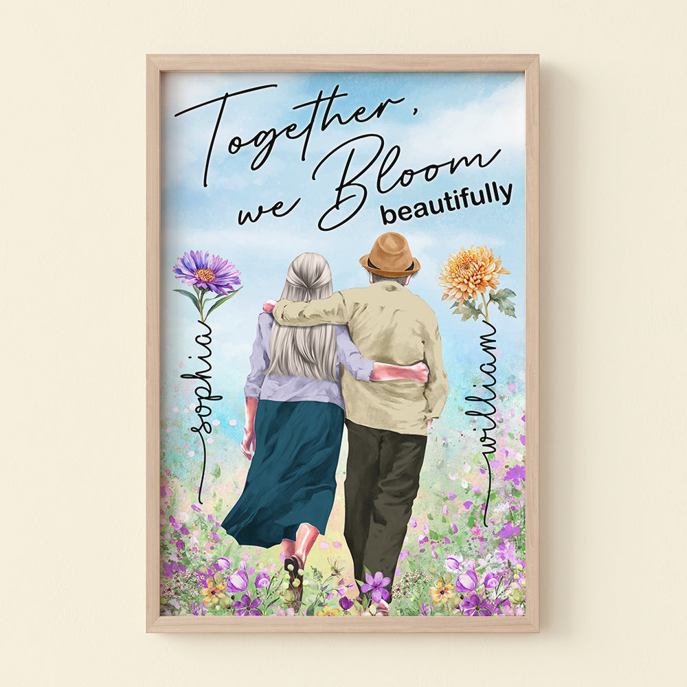 Personalized Blooming Together Poster for Older Couples Poster & Canvas PopCulturePrints