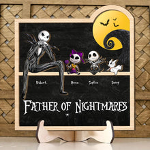 Load image into Gallery viewer, Custom &#39;Father of Nightmares&#39; Wooden Sign - Personalized Halloween Gift for Dad Wood Sign PopCulturePrints
