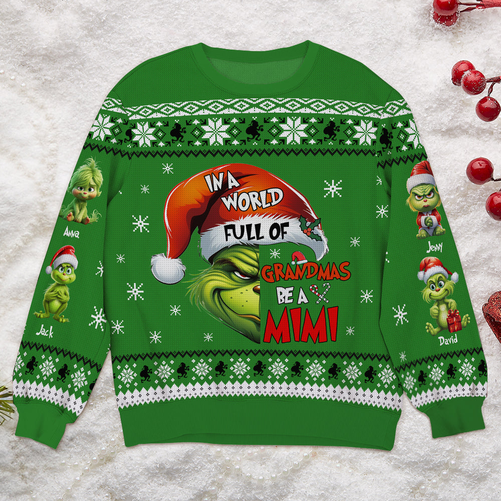 Personalized Ugly Christmas Sweater for Grandma - Be a Mimi