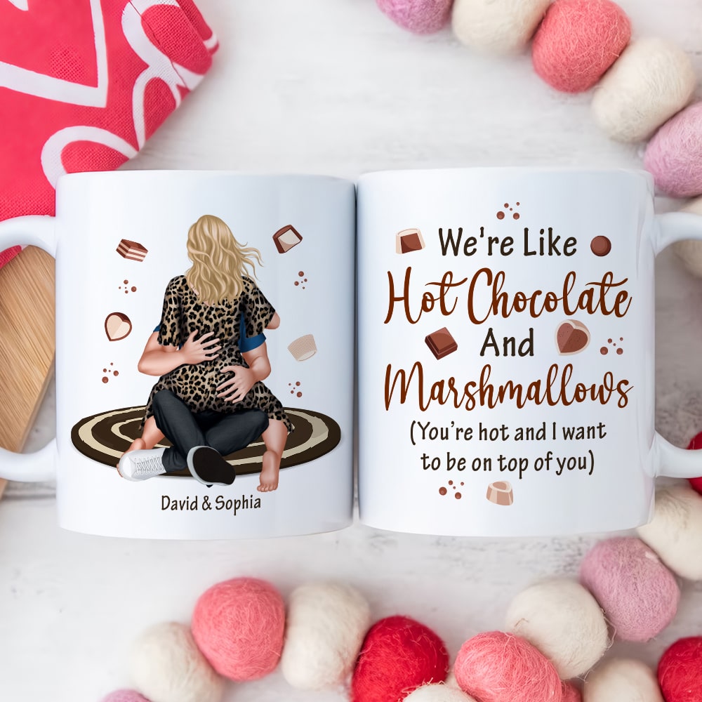 Personalized Hot Chocolate & Marshmallows Couple Mug Coffee Mug PopCulturePrints