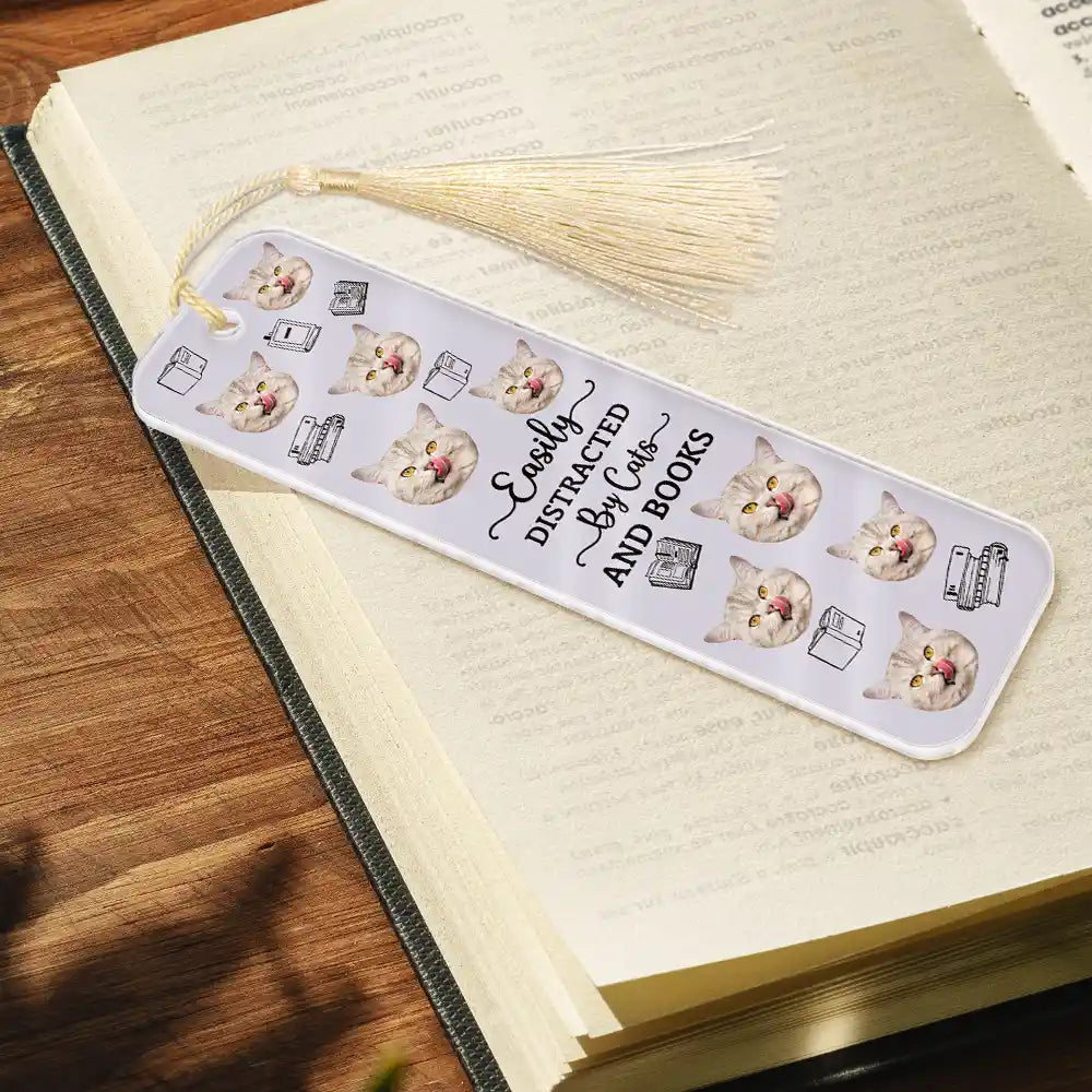 Easily Distracted By Dogs, Cats, and Books - Custom Acrylic Bookmark Acrylic Bookmark PopCulturePrints
