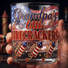 Load image into Gallery viewer, “Celebrating Grandpas with Custom Firecracker Designs” - Personalized Drinking Glass for Grandpas Glass PopCulturePrints
