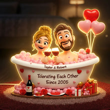 Load image into Gallery viewer, Tolerating Each Other Since 2005 - Funny Bathtub Couple Light Box - Personalized Gift for Couples Light Box PopCulturePrints

