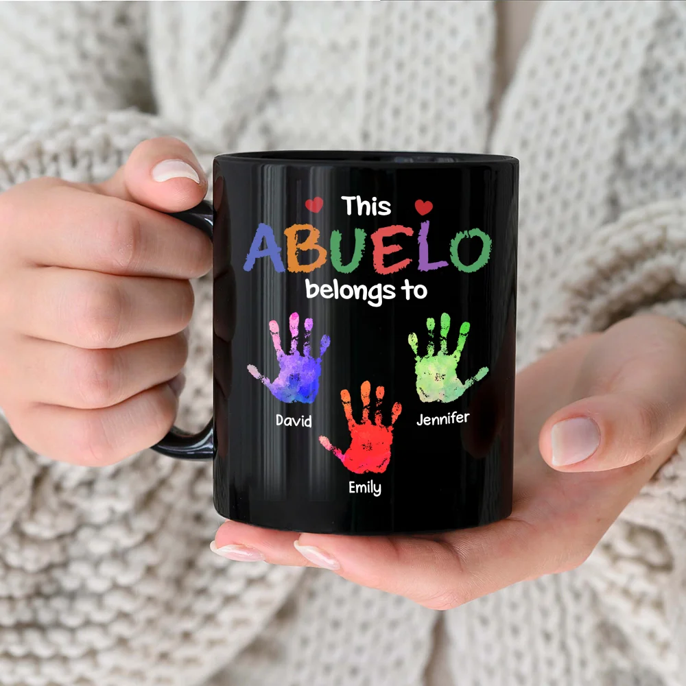 This Grandpa Belongs To - Personalized Black Mug for the Best Grandpa Mug PopCulturePrints