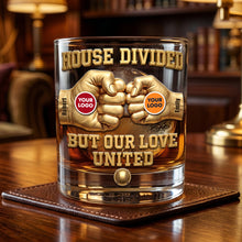 Load image into Gallery viewer, United We Stand: Personalized Fist Bump Couple Sport Round Glass - Unique Gift for Couples
