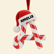 Load image into Gallery viewer, &quot;Add a Personal Touch to Your Christmas!&quot; - Candy Cane Alphabet Acrylic Ornament - Personalized Holiday Gift for Friends, Family and Loved Ones Ornament PopCulturePrints
