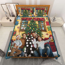 Load image into Gallery viewer, Custom Family Photo Quilt Bedding Set - Holiday Edition Blanket PopCulturePrints

