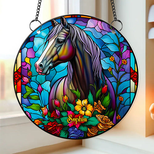 “Embrace the Beauty of Nature” - Personalized Horse Suncatcher - Custom Gift for Horse Lovers, Friends & Family Ornament PopCulturePrints