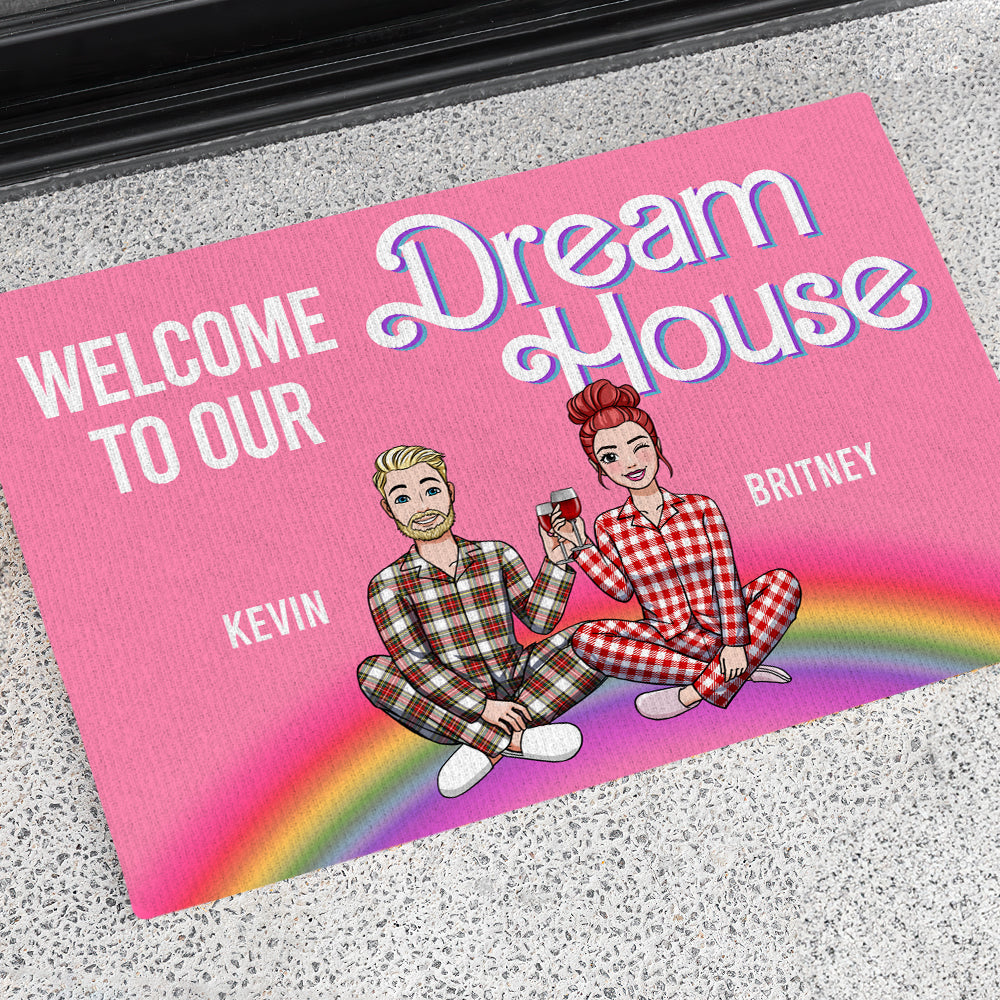 Customized Couple Doormat - Welcome to Dream House | Valentine's Day Gifts Doormat PopCulturePrints