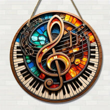 Load image into Gallery viewer, Personalized Christmas Music Note Suncatcher Ornament
