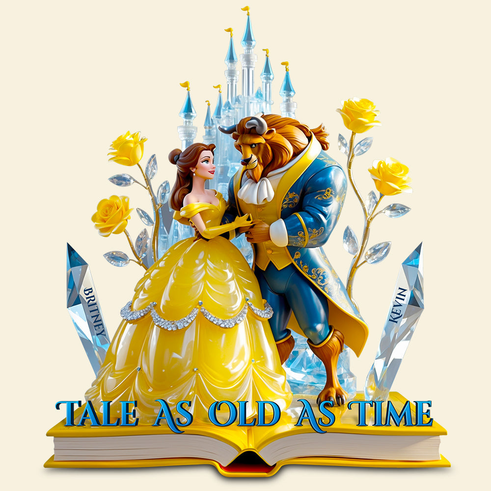 Tale as Old as Time - Adorable Couple Acrylic Plaque | Personalized Gift for Couples Shaped Plaques PopCulturePrints