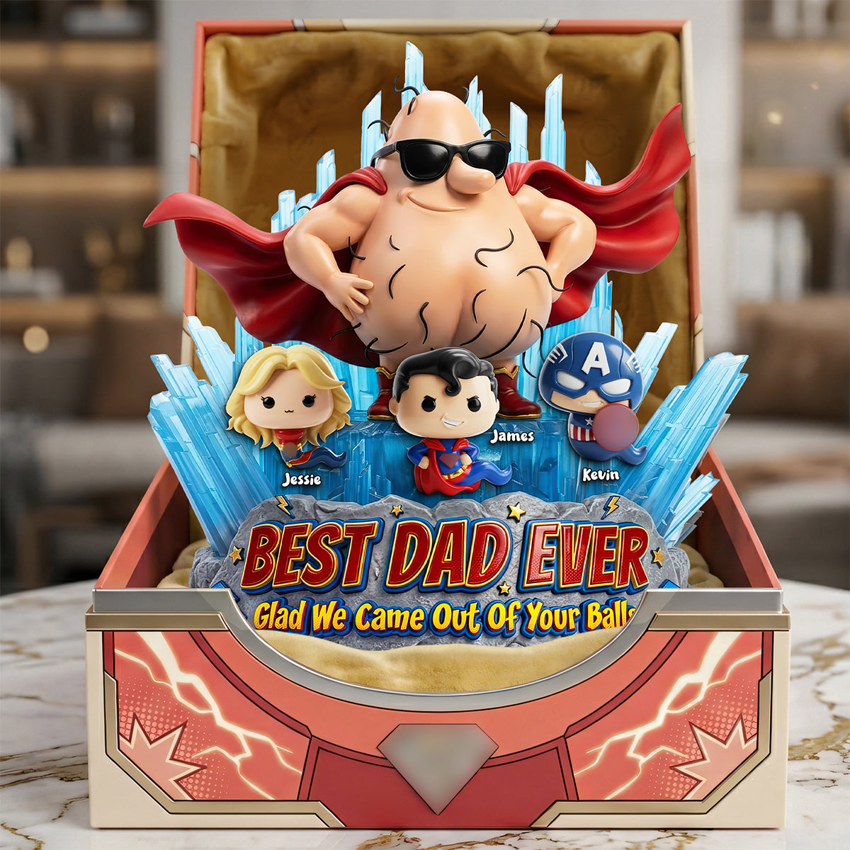 “Best Dad Ever” - Funny Dad & Tiny Swimmers Acrylic Plaque - Personalized Gift for Dads, Grandpas, and Fathers Shaped Plaques PopCulturePrints