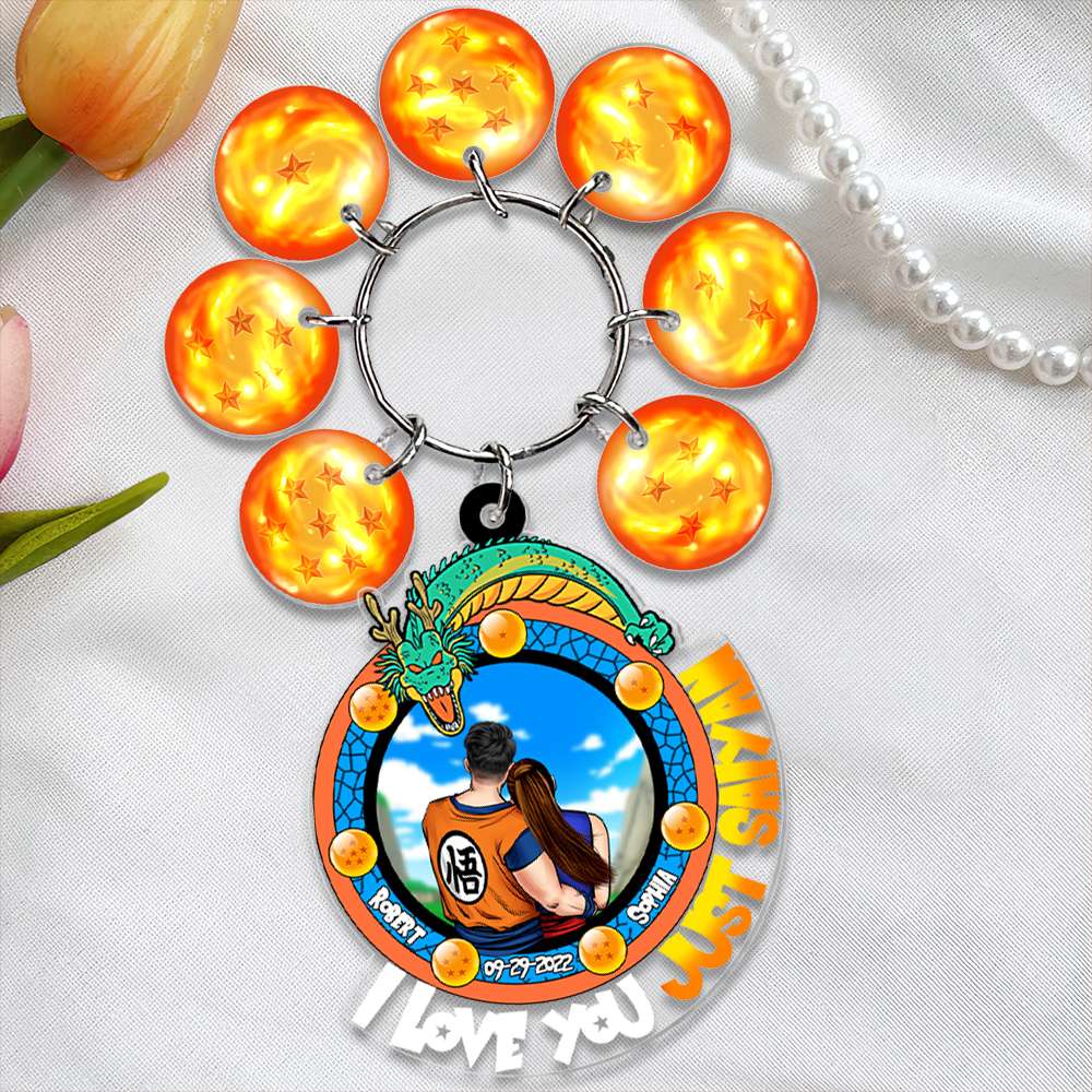 Personalized Dragon Ball Z Keychain for Couples - I Love You Just Saiyan Keychains PopCulturePrints