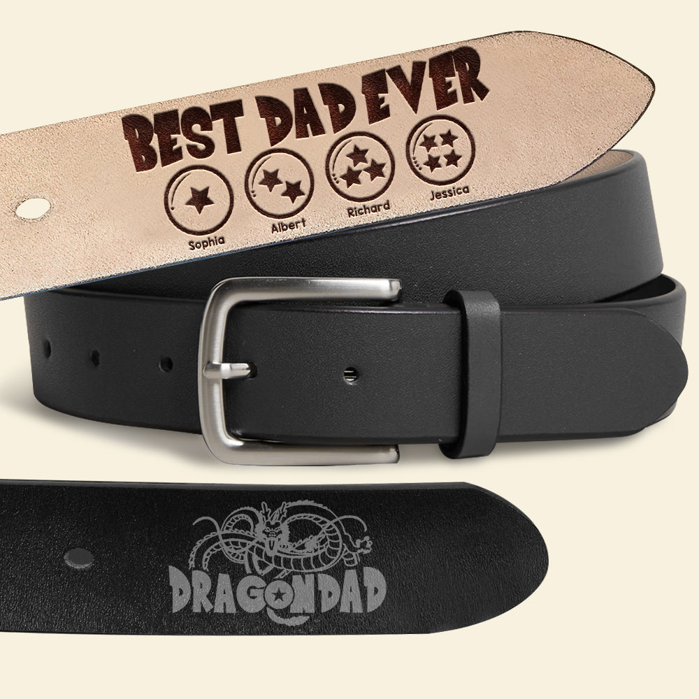 Customizable 'Best Dad Ever' Secret Message Men's Belt Belts PopCulturePrints