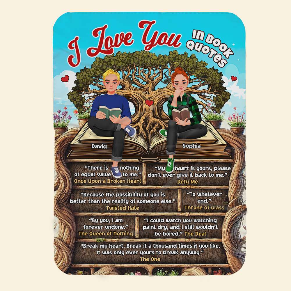 Personalized Book Lover Blanket for Couples - Unique Gift for Readers Blanket PopCulturePrints