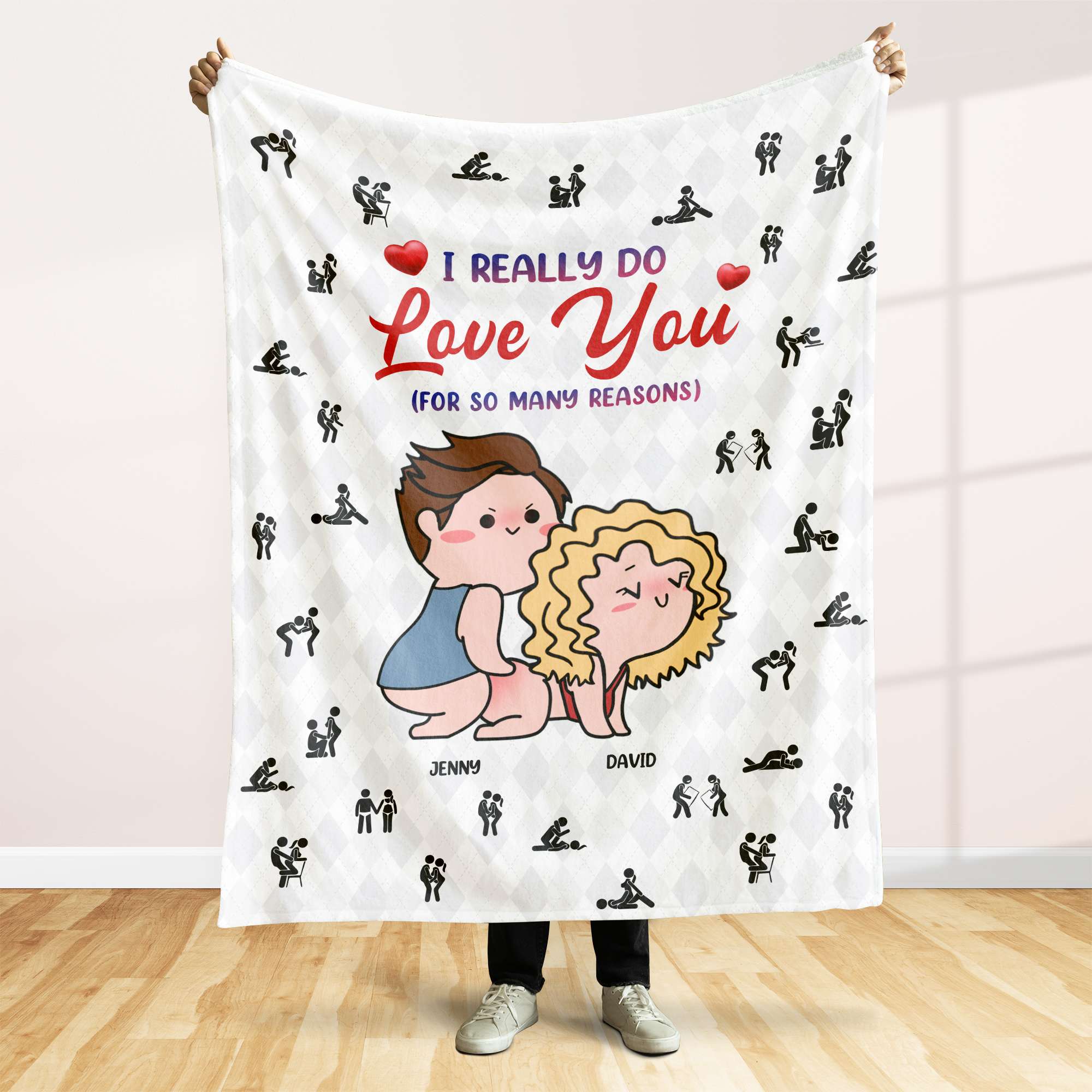 Personalized Couple Blanket - I Really Do Love You Blanket PopCulturePrints