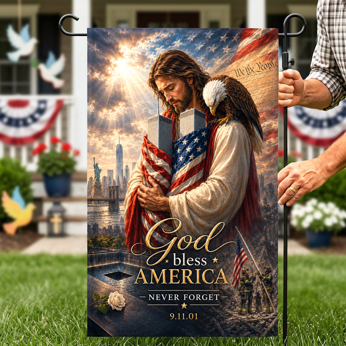 God Bless America - Personalized Garden Flag for Patriot Day