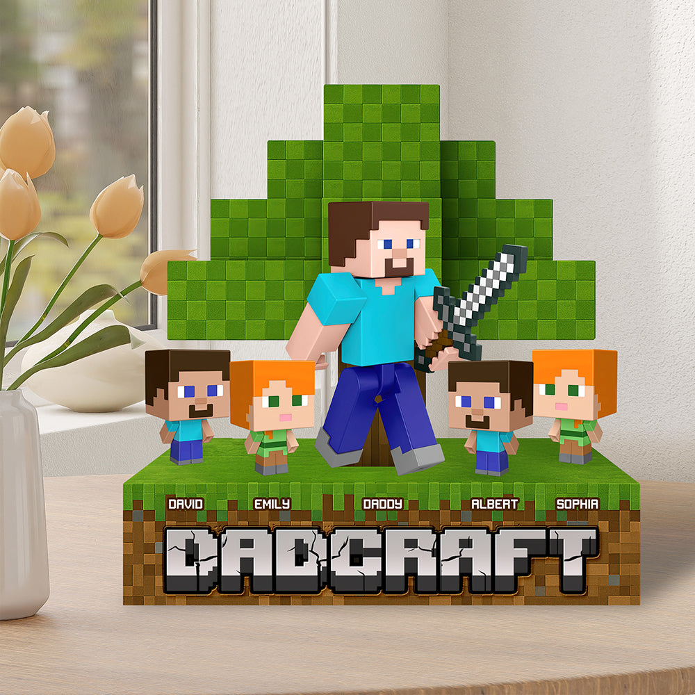 “Level Up Your Dad Game” - Gamer Dad Acrylic Plaque - Personalized Gift for Dads, Gamers, and Family Shaped Plaques PopCulturePrints