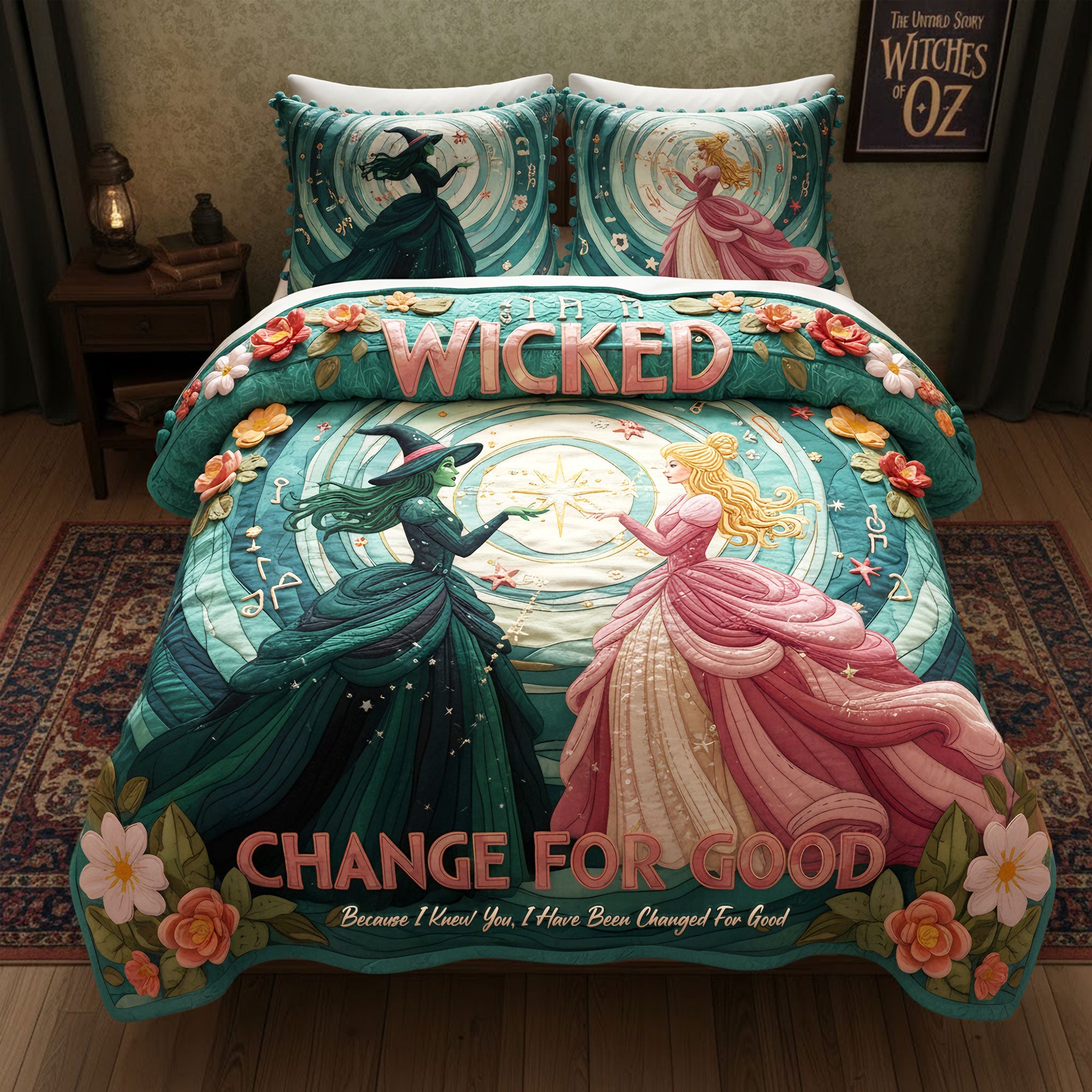 Wicked & Good Change for Good Personalized Quilt Bedding Set - A Custom Gift for Besties, Friends & Loved Ones Bedding Set PopCulturePrints