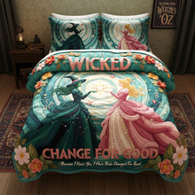 Load image into Gallery viewer, Wicked &amp; Good Change for Good Personalized Quilt Bedding Set - A Custom Gift for Besties, Friends &amp; Loved Ones Bedding Set PopCulturePrints
