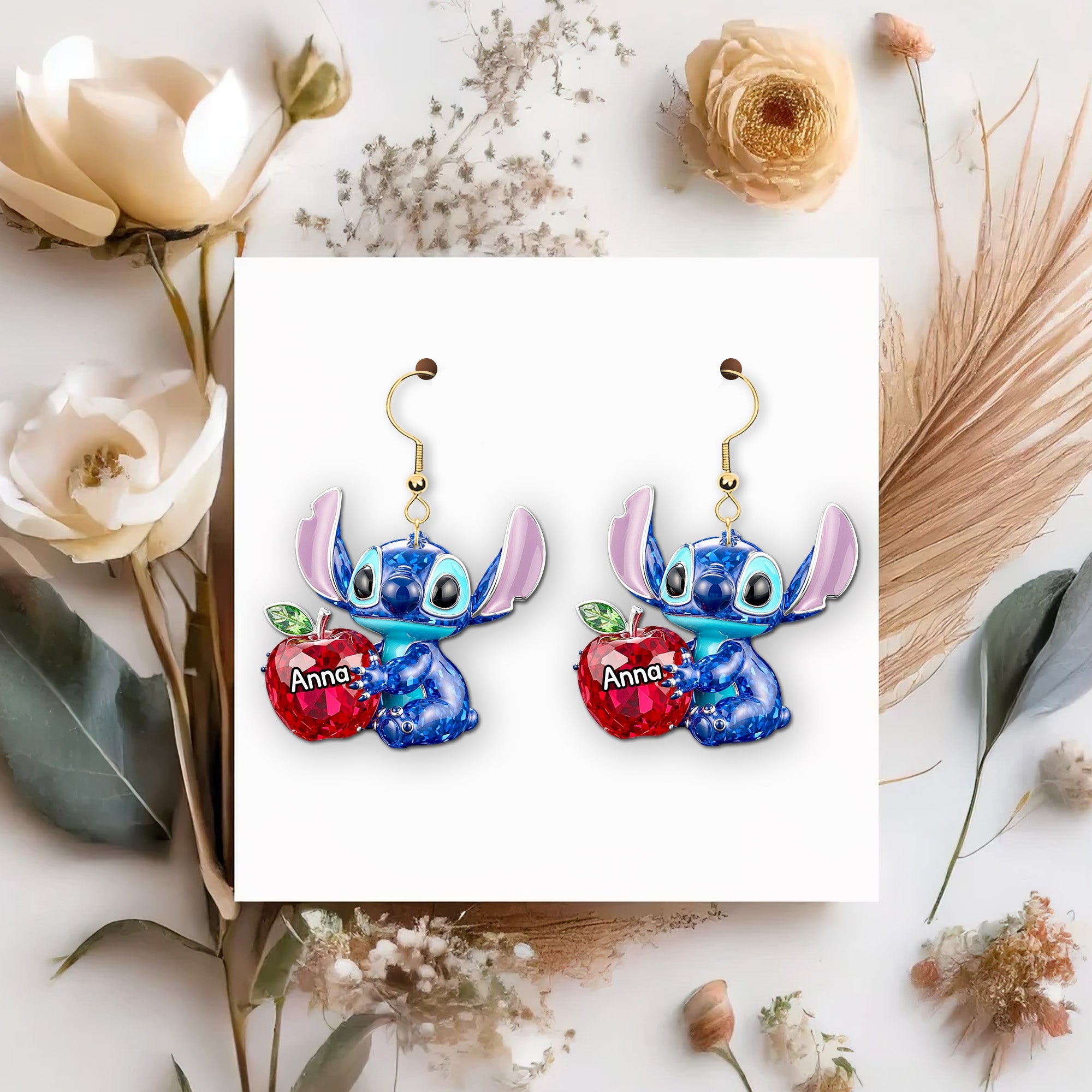 "A Touch of Whimsy for Your Favorite Teacher" - Personalized Blue Alien Teacher Earrings Earrings PopCulturePrints