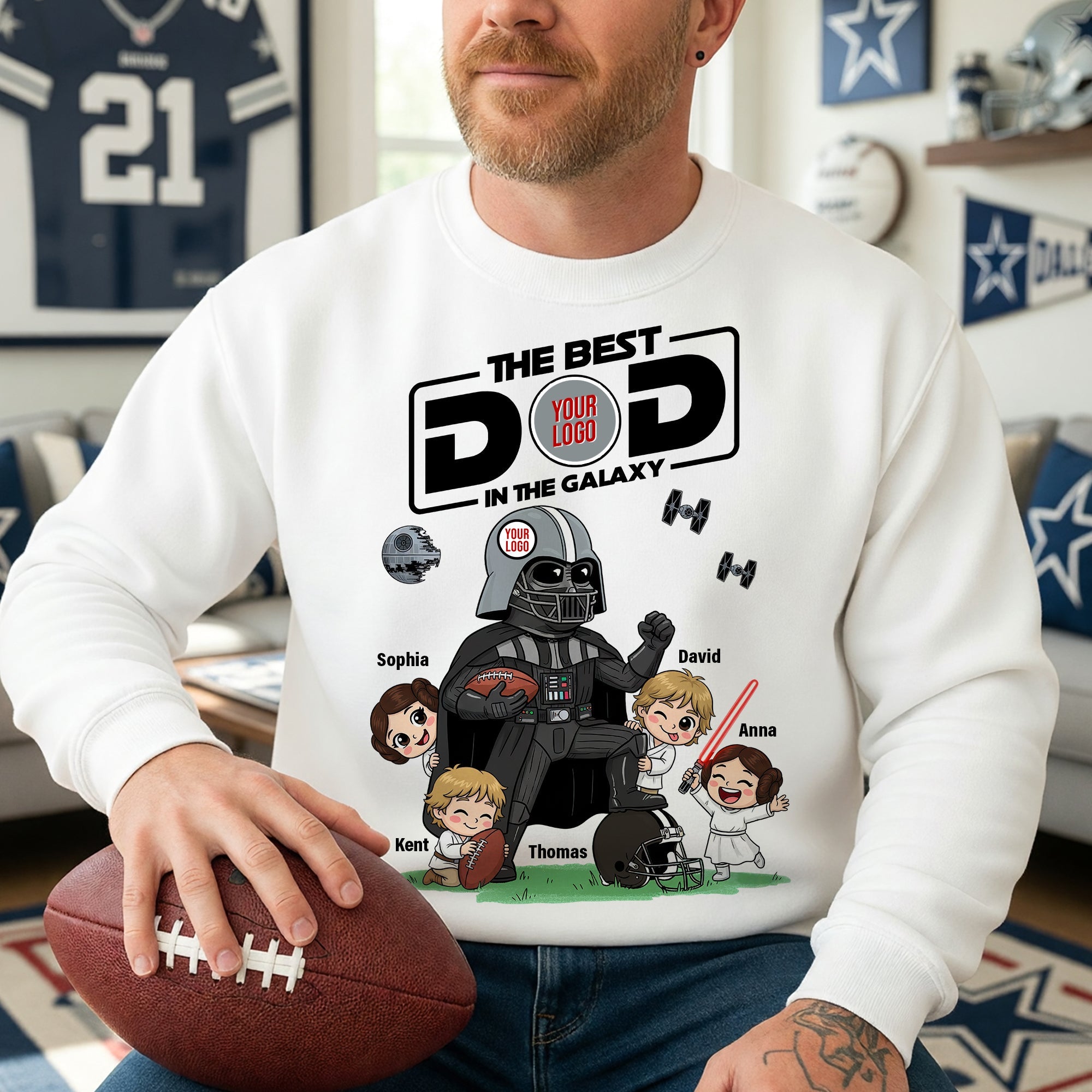 The Best Dad in the Galaxy - Personalized Sport Shirt for Dads and Grandpas Shirts PopCulturePrints