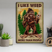 Load image into Gallery viewer, Custom Weed Lover Bigfoot Metal Sign Metal Signs PopCulturePrints
