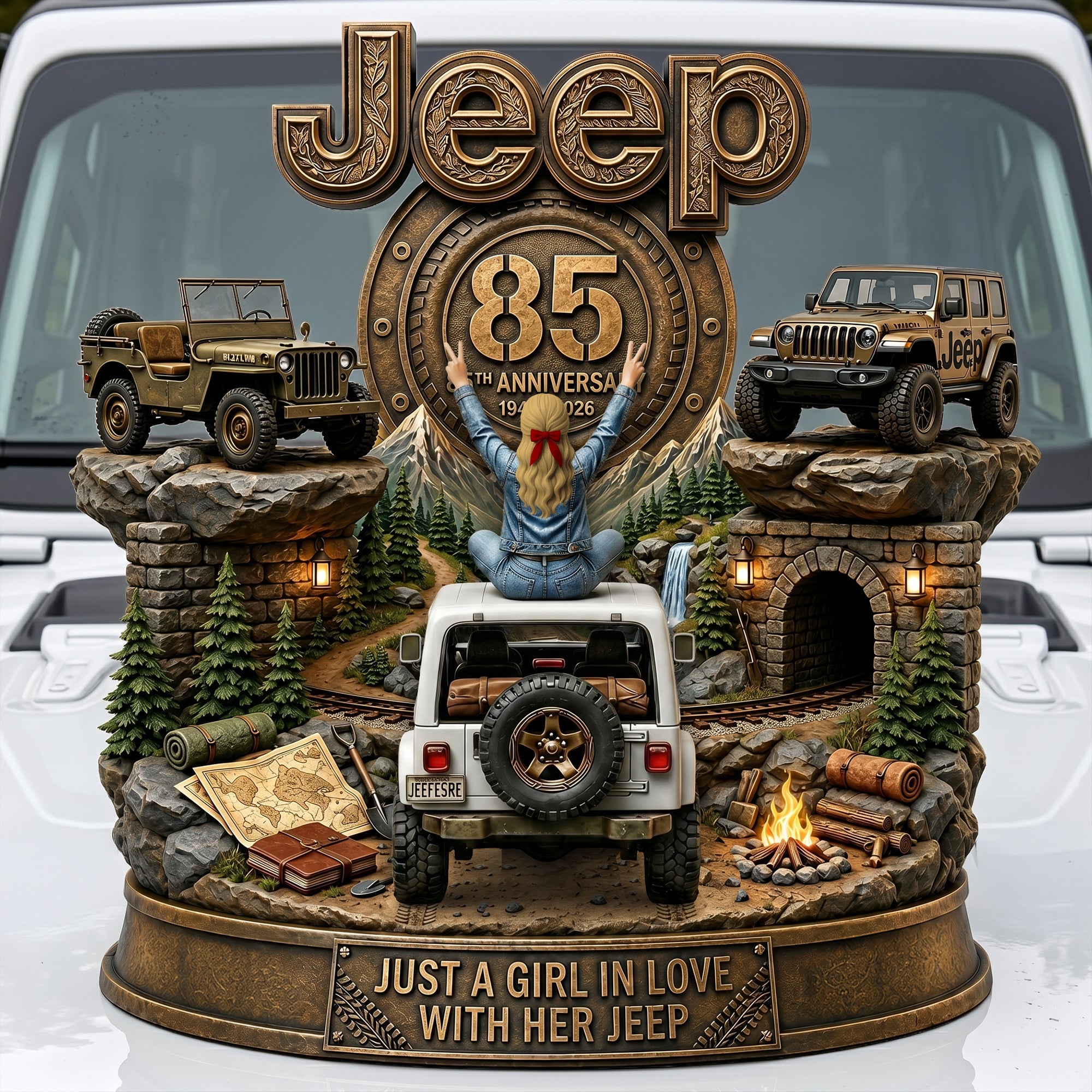 Just a Girl in Love with Her Jeep - Personalized Proud Off-road Journey Acrylic Plaque Shaped Plaques PopCulturePrints