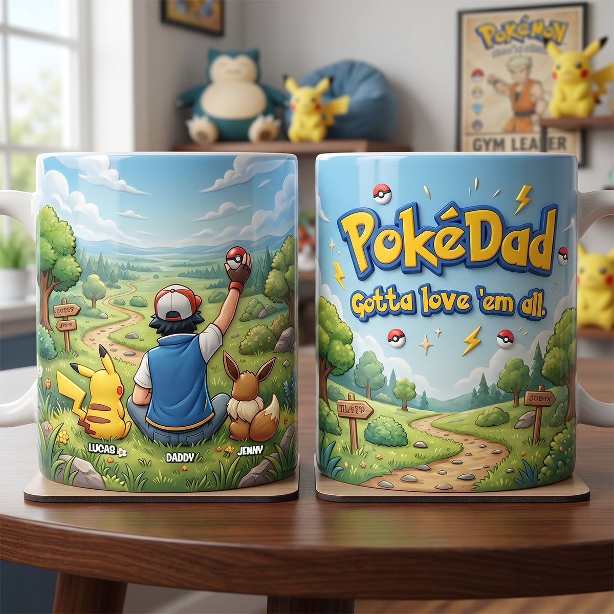 “Adventure Awaits with Your Little Ones” - Personalized Adventure Dad and Kids Coffee Mug - Perfect Gift for Dads and Grandpas Coffee Mug PopCulturePrints
