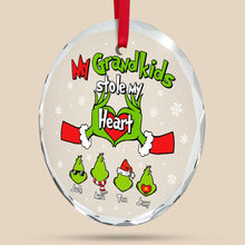 Load image into Gallery viewer, Custom Grandma Ornament - Grandkids Stole My Heart Design Ornament PopCulturePrints
