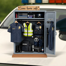 Load image into Gallery viewer, Come Home Safe - Personalized Police Officer Locker Acrylic Plaque Shaped Plaques PopCulturePrints
