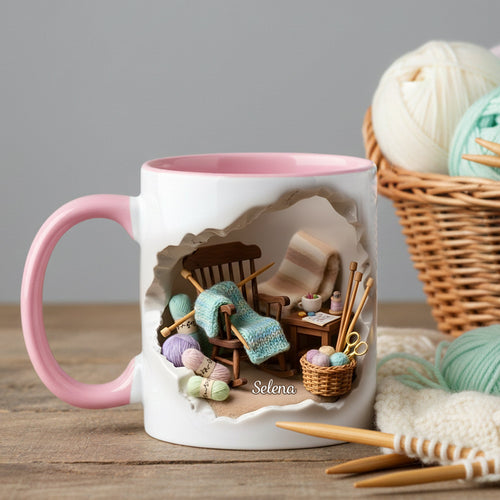 Sewing Coffee Accent Mug - A Perfect Personalized Gift for Sewing Lovers Coffee Mug PopCulturePrints